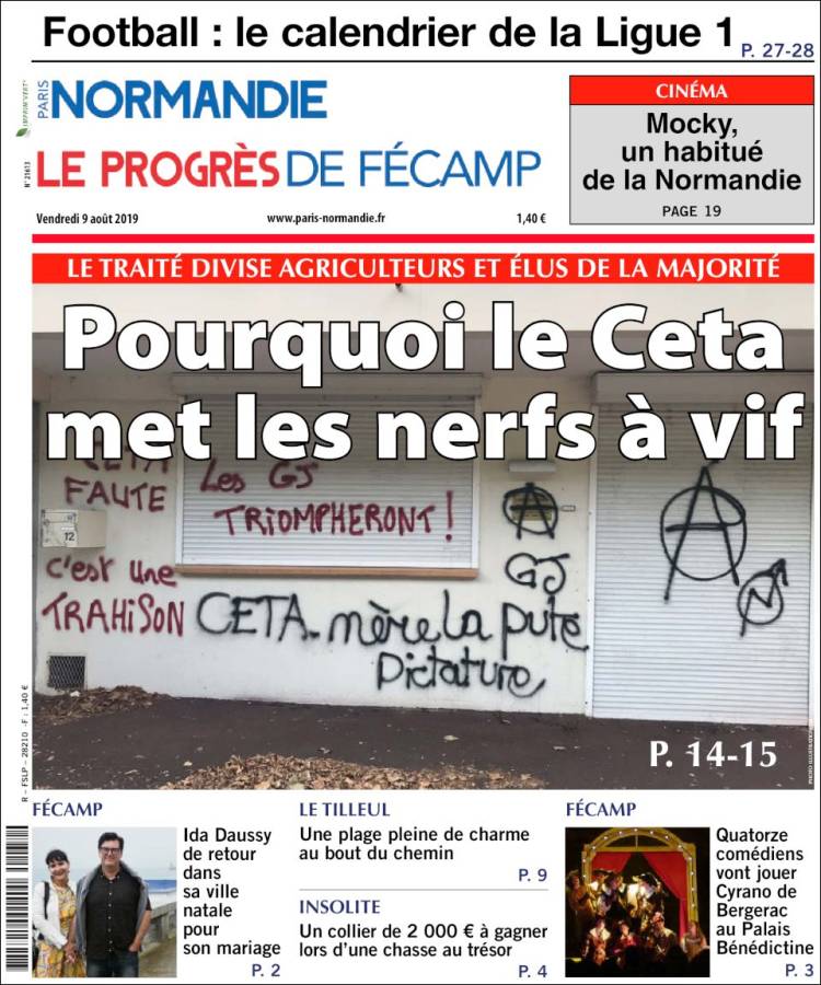 Portada de Progres de Fecamp (Francia)