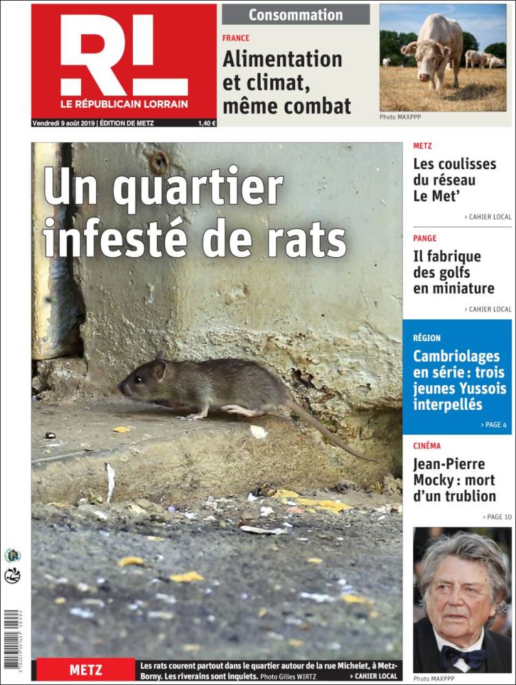 Portada de Le Republicain Lorrain (Francia)