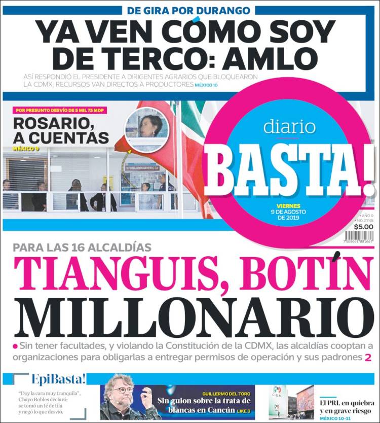 Portada de Diario Basta (M&eacute;xico)