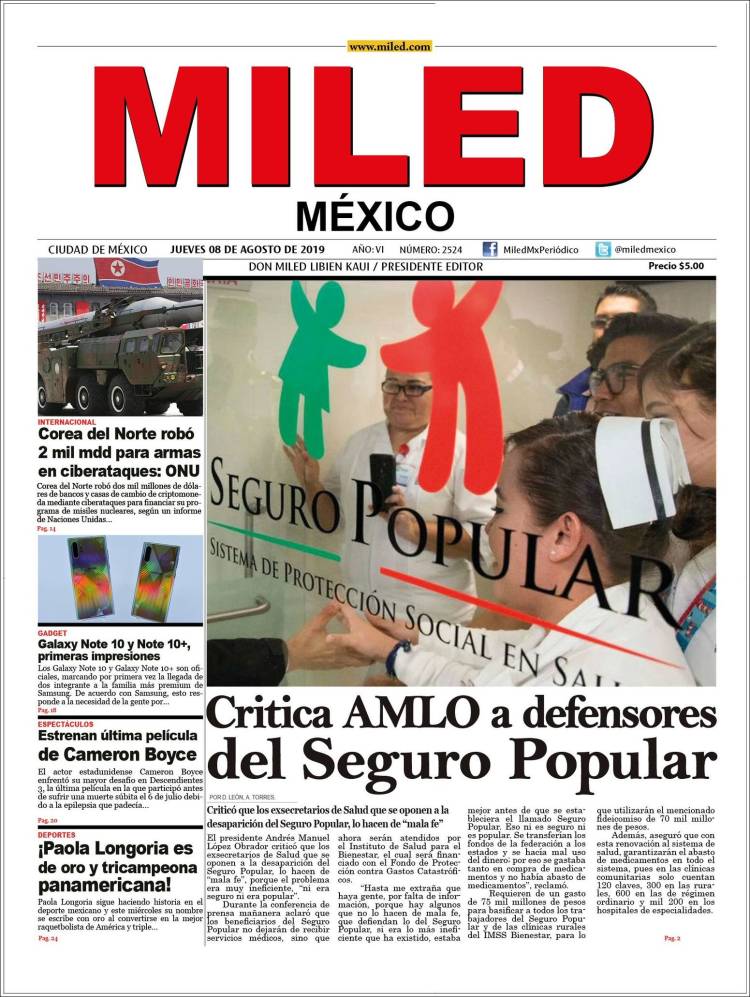 Portada de Miled (M&eacute;xico)