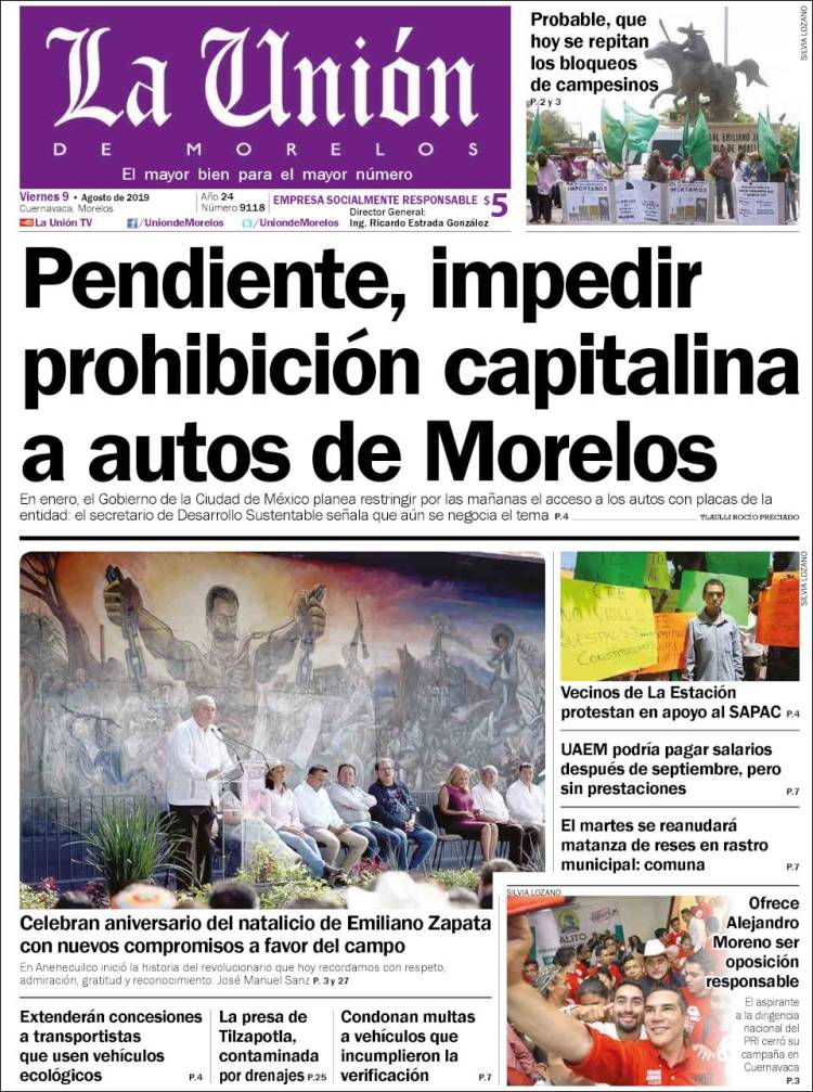 Portada de La Unión de Morelos (M&eacute;xico)