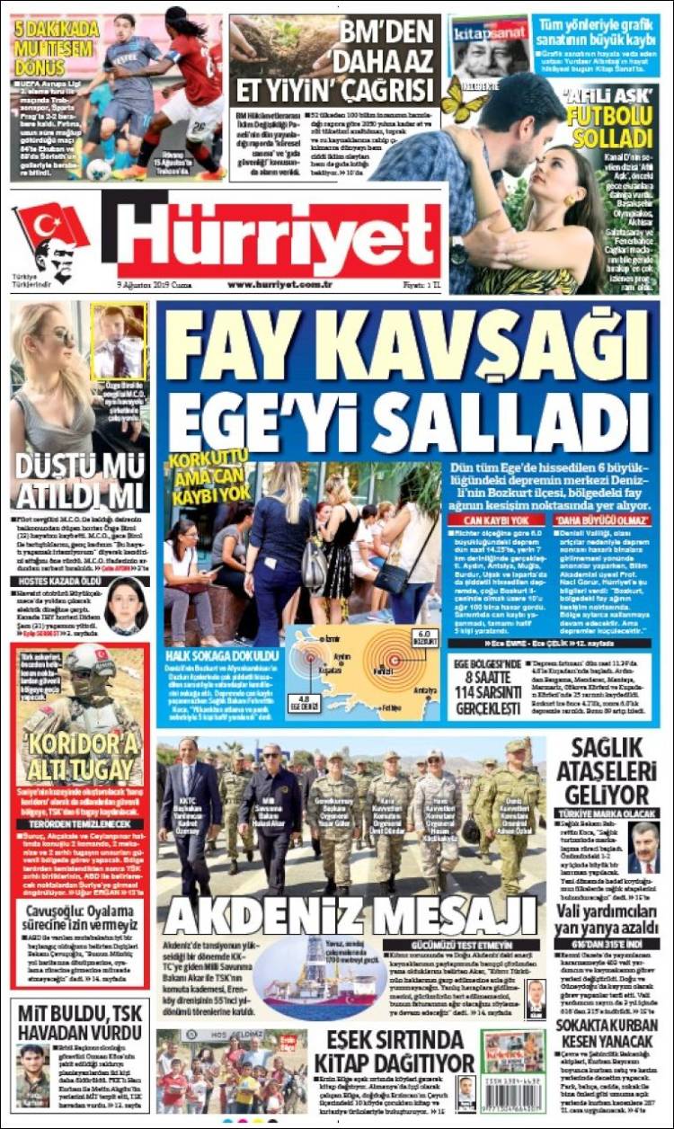 Portada de Hürriyet (Turqu&iacute;a)