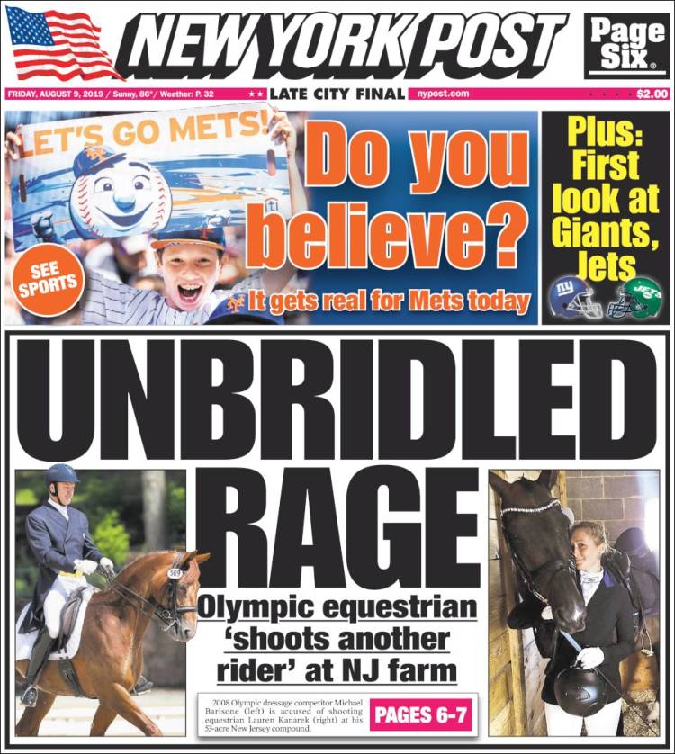 Portada de New York Post (États-Unis)