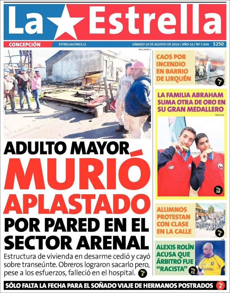 Portada de La Estrella de Concepción (Chile)