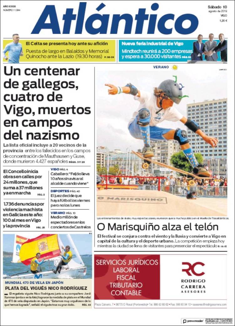 Portada de Atlántico Diario (España)