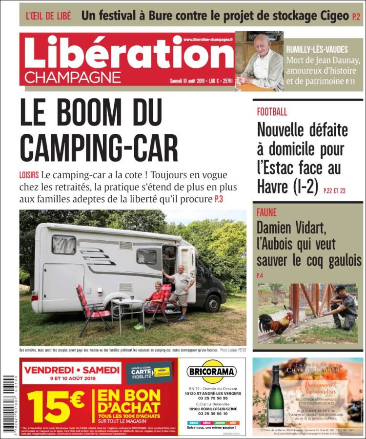 Portada de Libération Champagne (Francia)