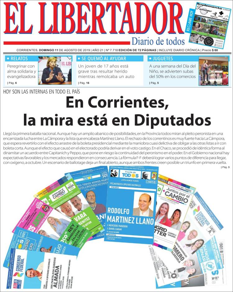 Portada de Diario El Libertador (Argentina)