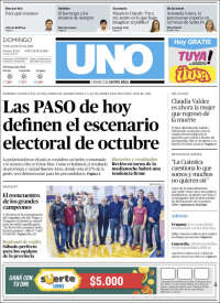 Portada de Diario Uno de Entre Ríos (Argentina)
