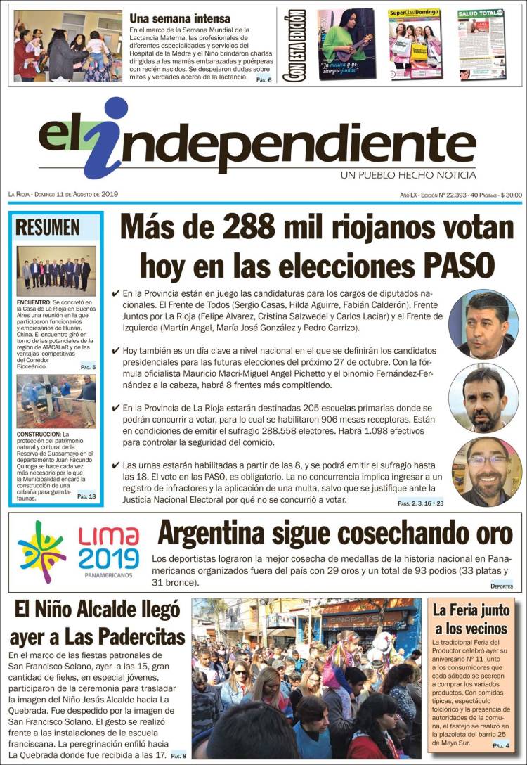 Portada de El Independiente (Argentina)