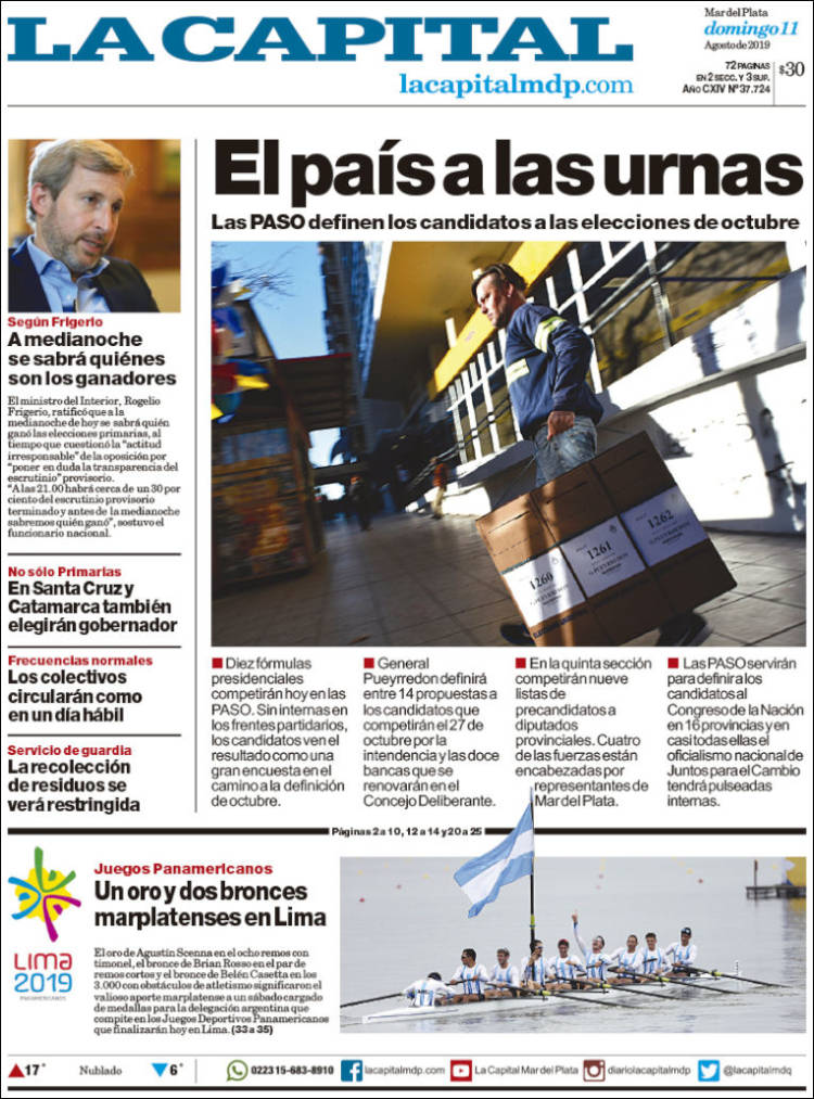 Portada de Diario La Capital - Mar del Plata (Argentina)