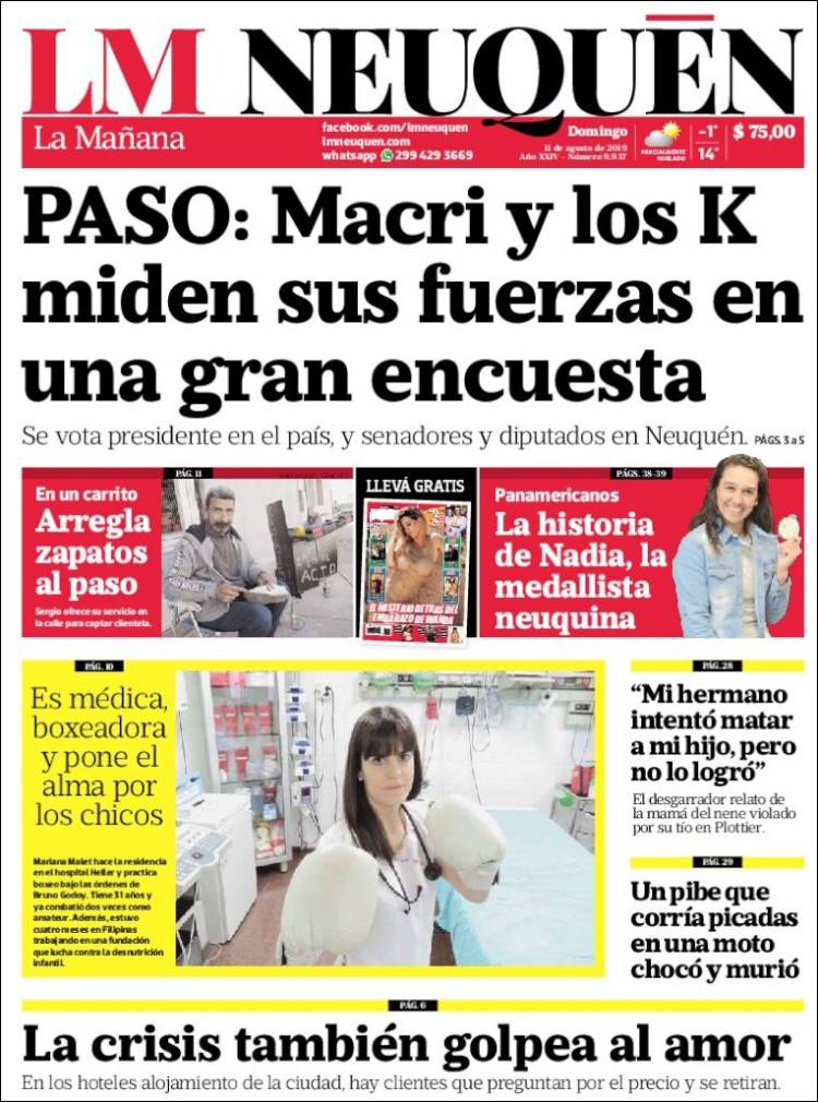 Portada de La Mañanade Neuquén (Argentina)