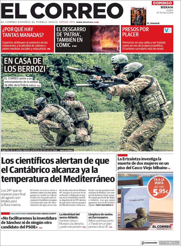 Portada de El Correo (España)