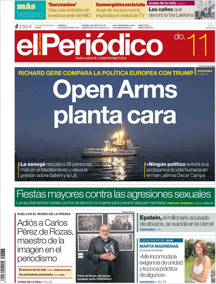 Portada de El Periódico (España)