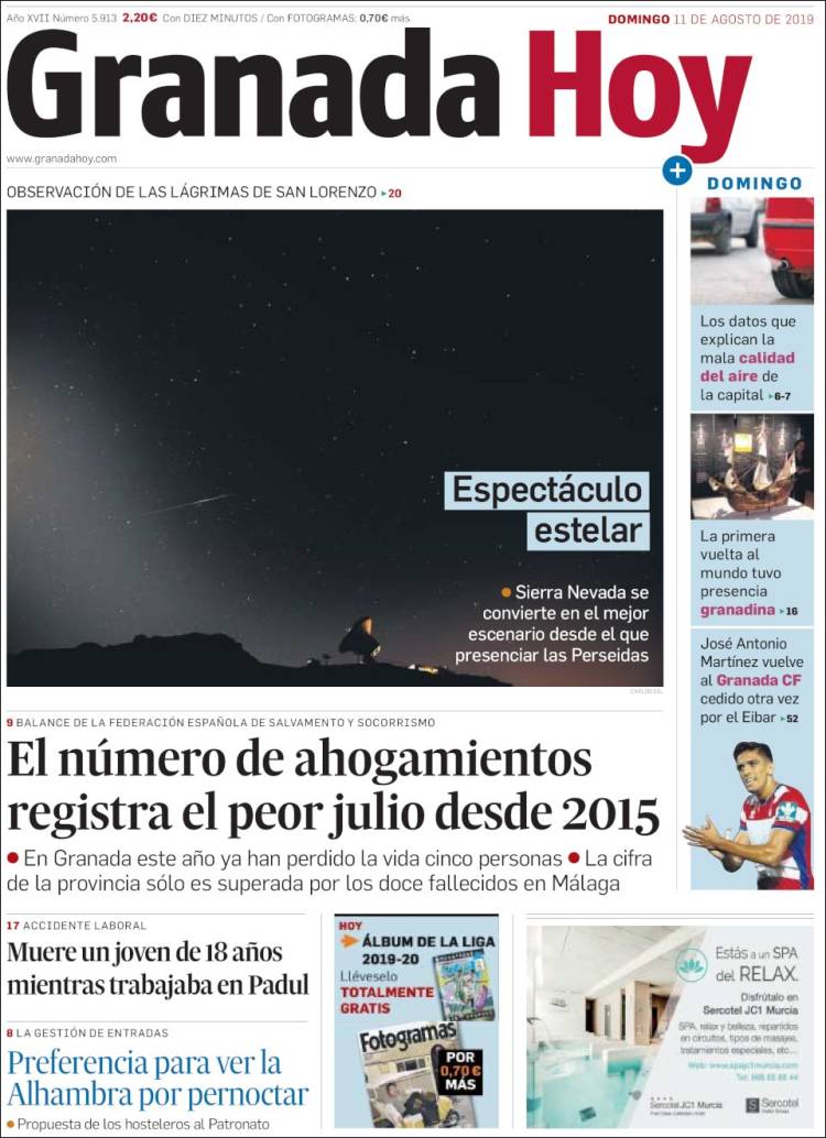 Portada de Granada Hoy (España)