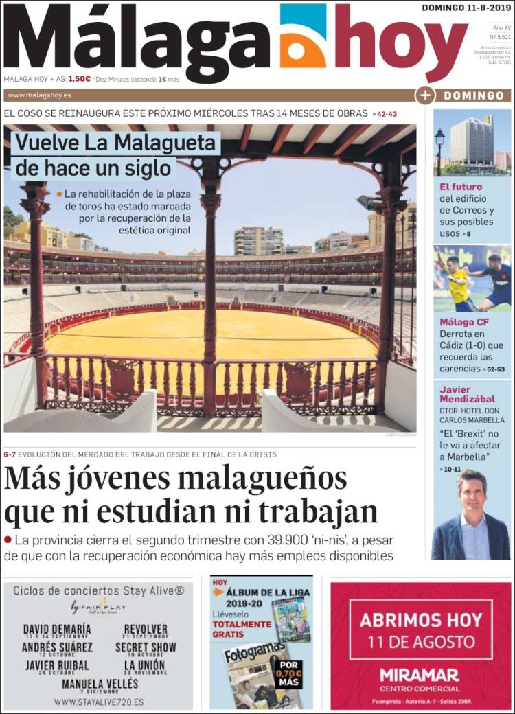 Portada de Málaga Hoy (España)