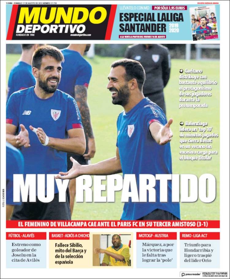 Portada de Mundo Deportivo Bizkaia (España)