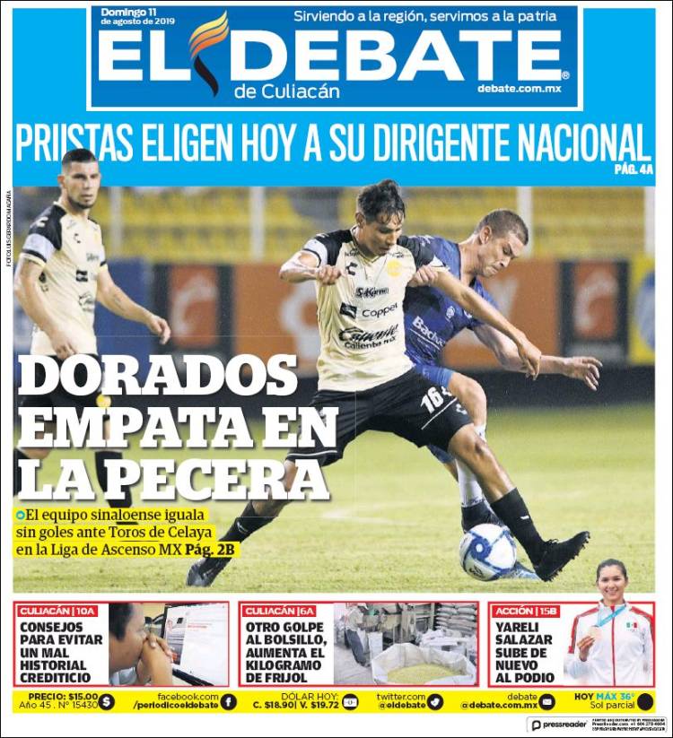 Portada de El Debate de Culiacán (México)