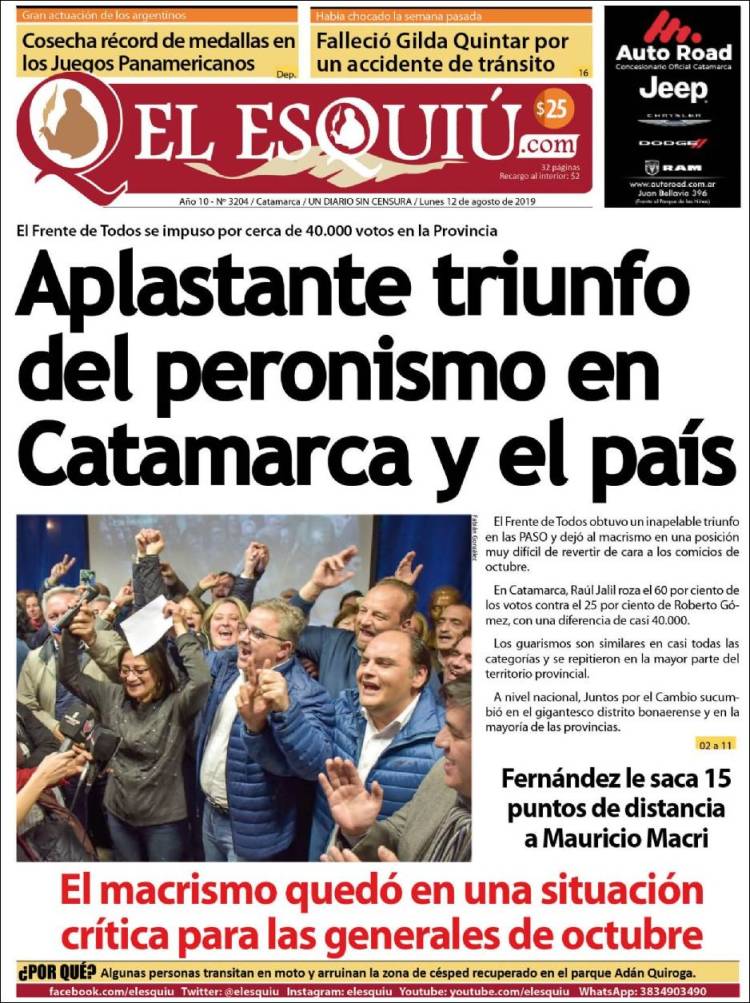 Portada de El Esquiu (Argentina)