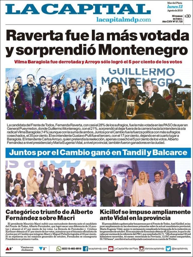 Portada de Diario La Capital - Mar del Plata (Argentina)