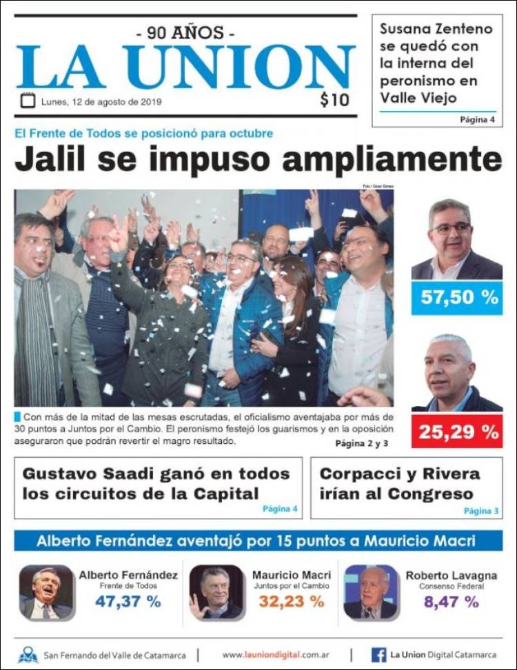 Portada de La Unión (Argentina)