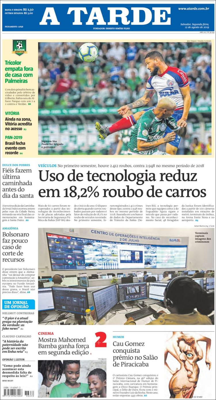 Portada de Diário A Tarde (Brasil)