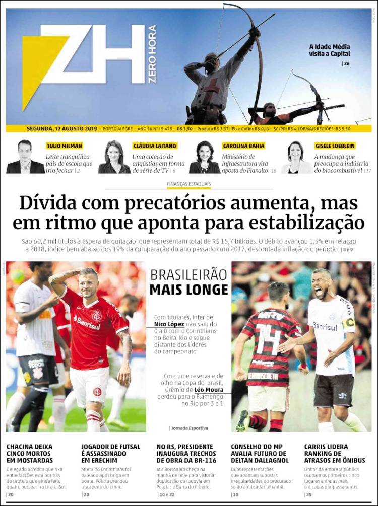 Portada de Zero Hora (Brasil)