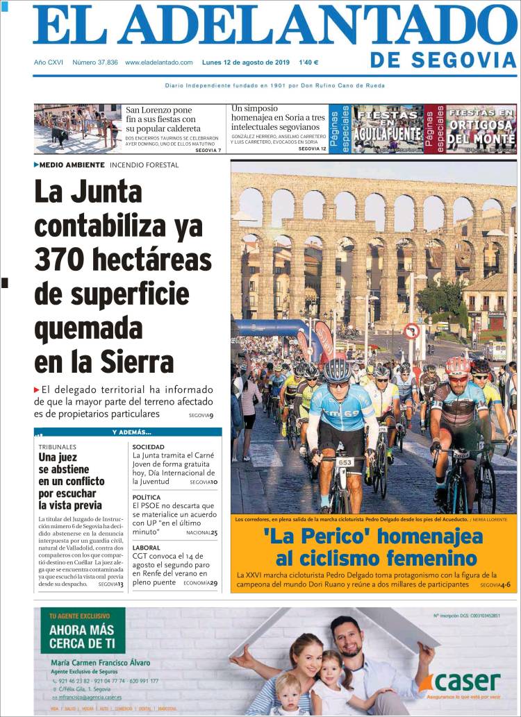 Portada de El Adelantado de Segovia (España)