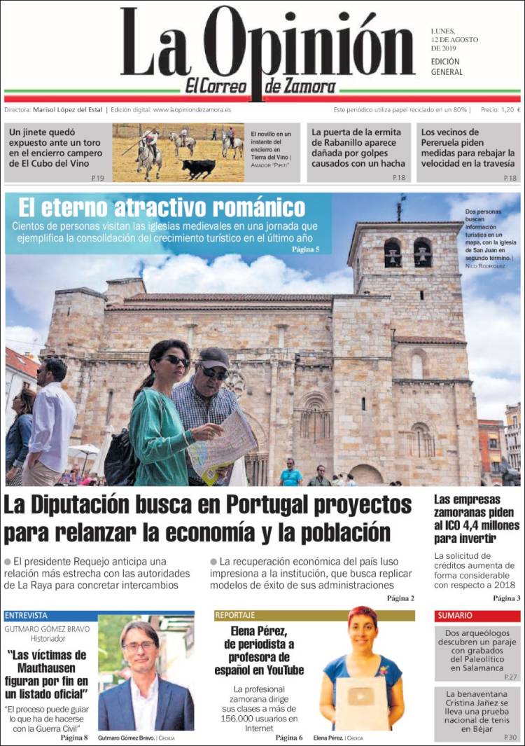 Portada de La Opinión - El Correo de Zamora (España)