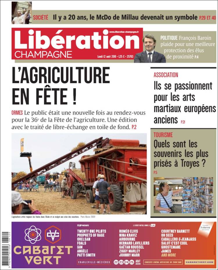 Portada de Libération Champagne (Francia)