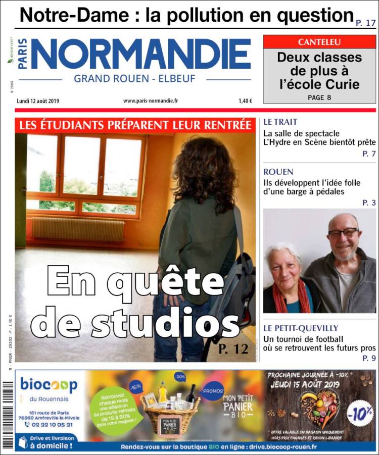 Portada de Paris Normandie (Francia)