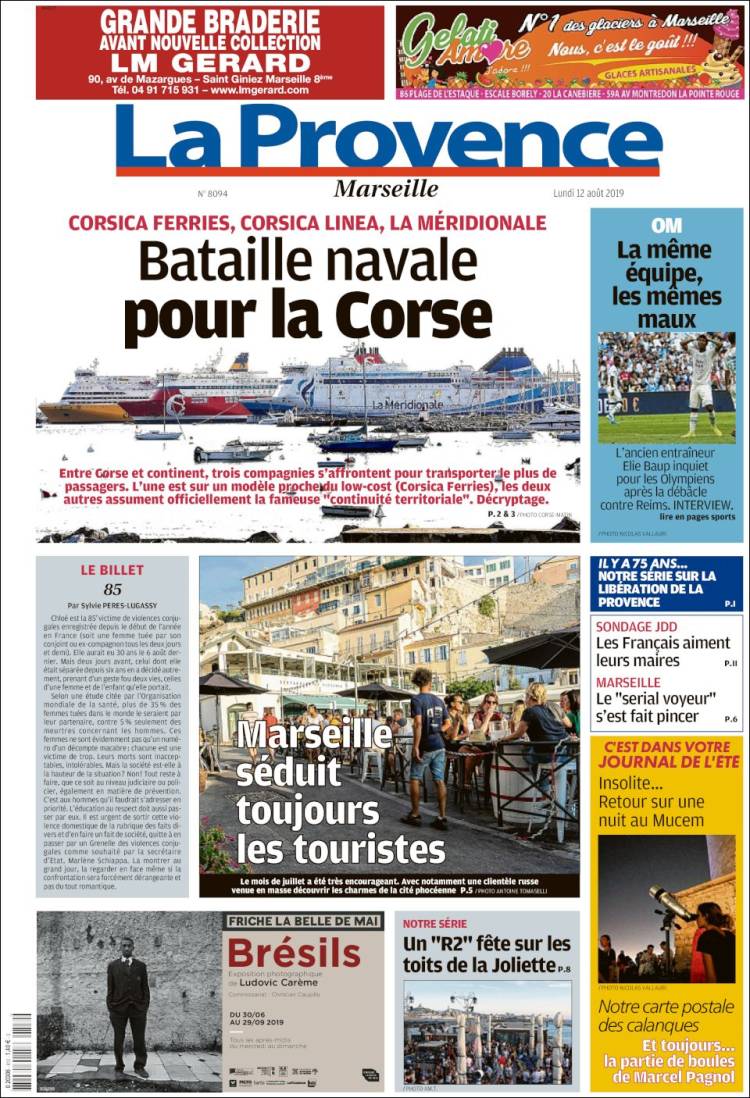 Portada de La Provence (Francia)