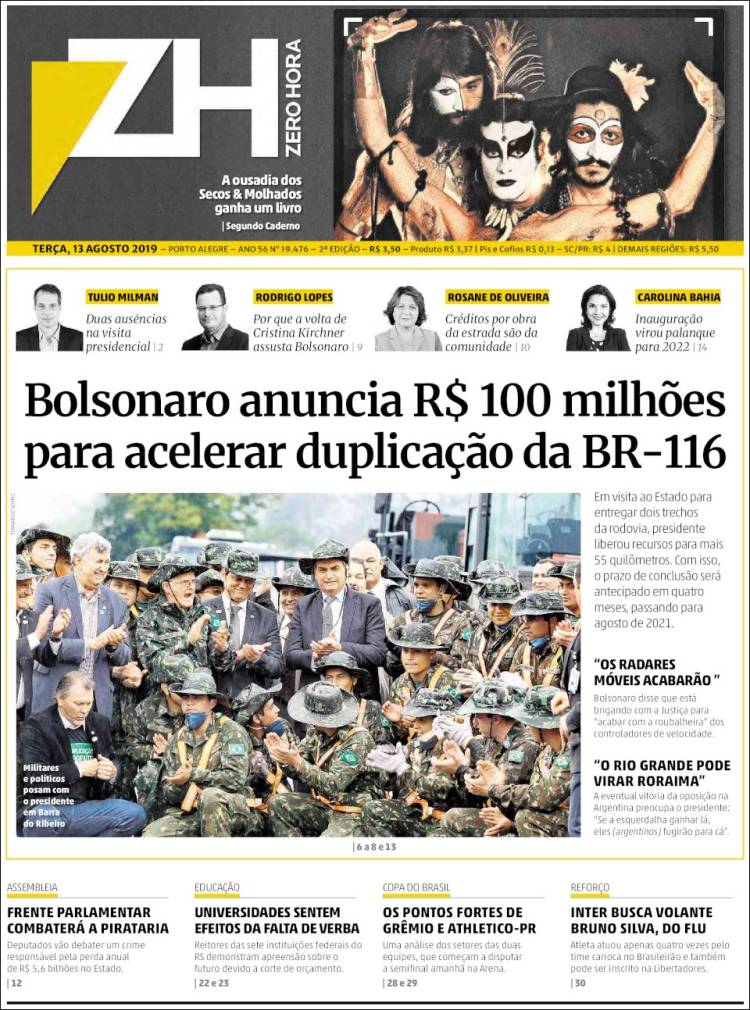 Portada de Zero Hora (Brasil)