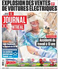 Portada de Le Journal de Montréal (Canada)