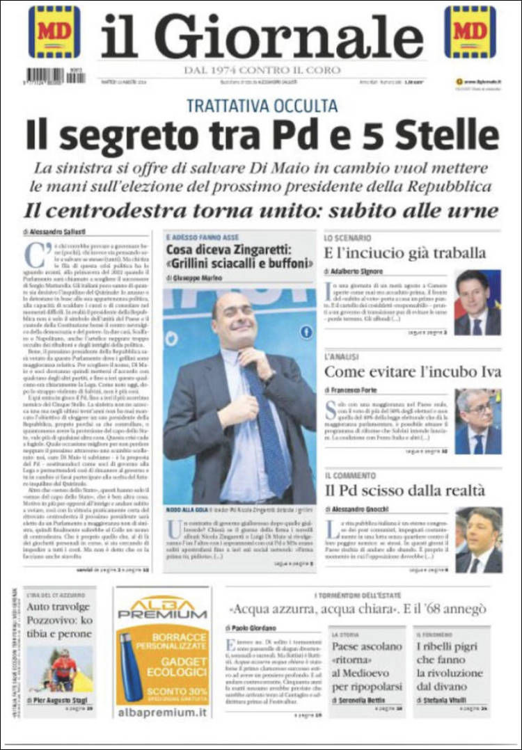 Portada de il Giornale (Italia)