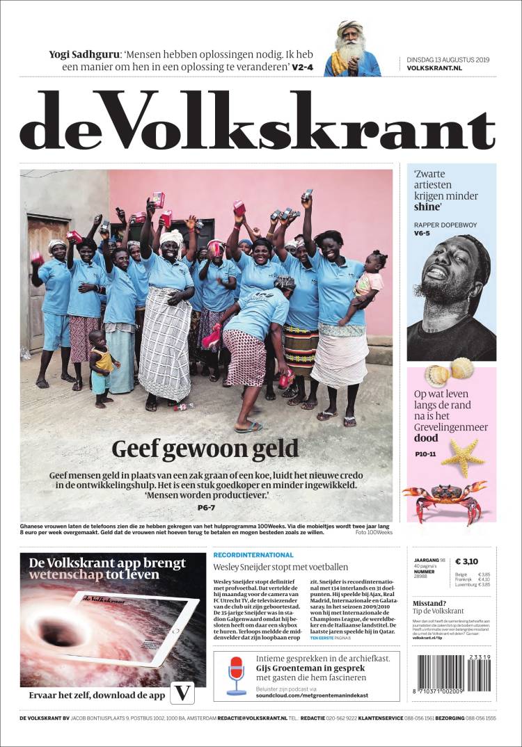 Portada de De Volkskrant (Pa&iacute;ses Bajos)
