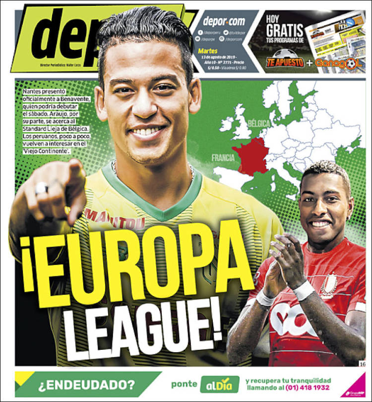 Portada de Depor (Per&uacute;)