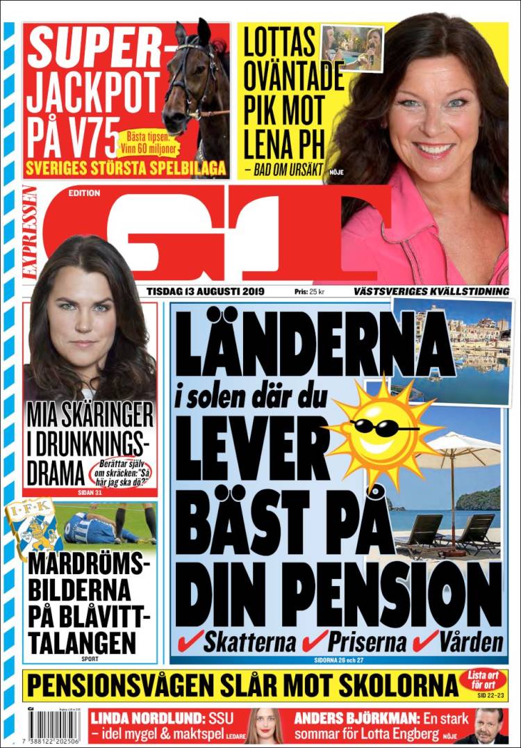 Portada de Göteborgstidningen (Suecia)