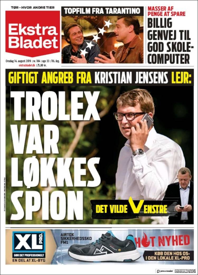 Portada de Ekstra Bladet (Dinamarca)