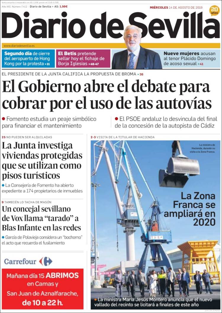 Portada de Diario de Sevilla (España)