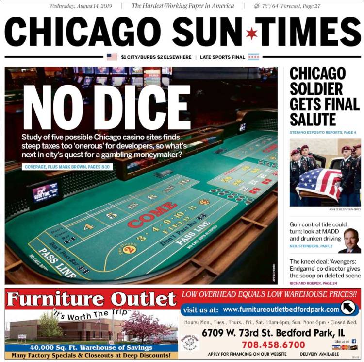 Portada de Chicago Sun-Times (USA)