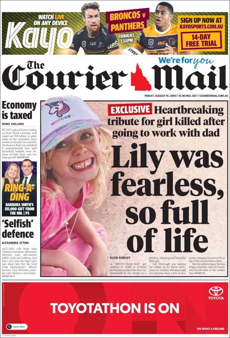 Portada de The Courier-Mail (Australia)