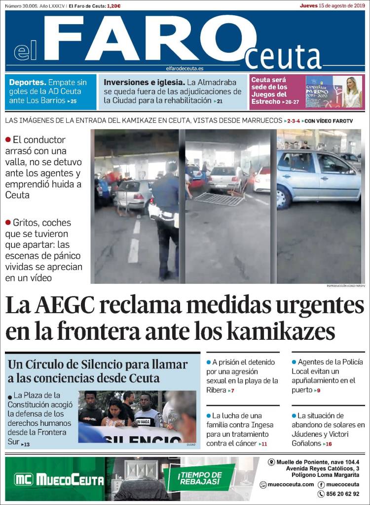 Portada de El Faro de Ceuta (Espa&ntilde;a)