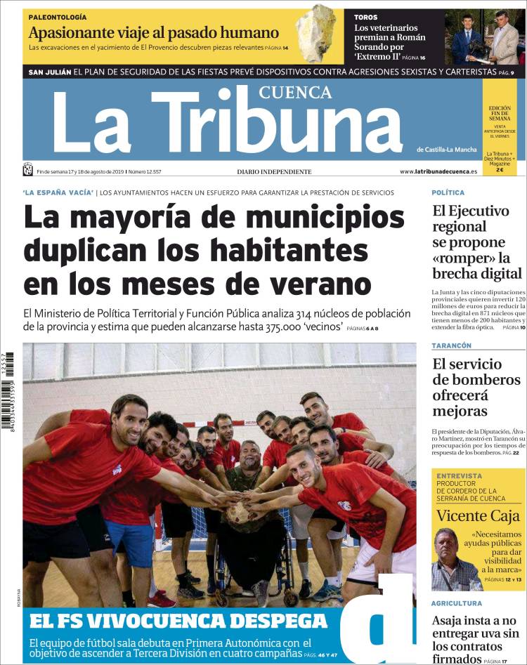 Portada de La Tribuna de Cuenca (Espa&ntilde;a)