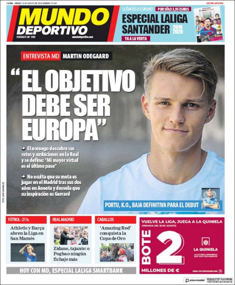 Portada de Mundo Deportivo Gipuzkoa (Espa&ntilde;a)