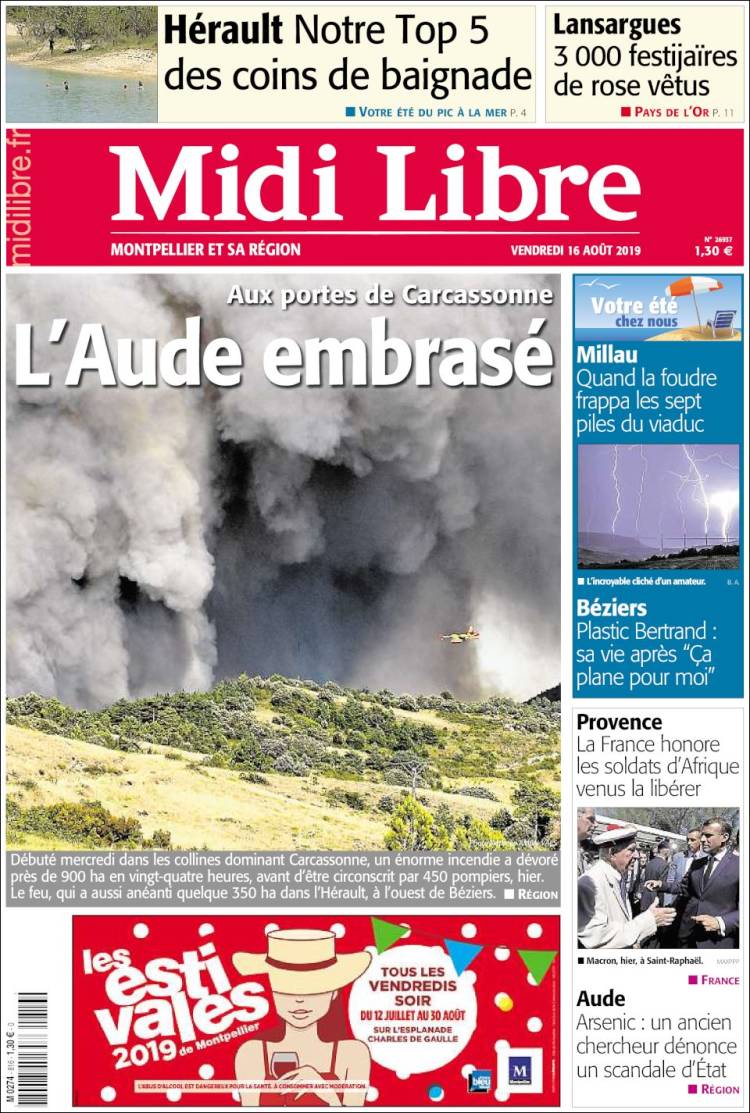 Portada de Midi Libre (Francia)