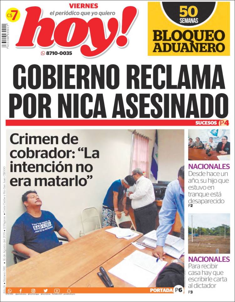 Portada de Hoy (Nicaragua)