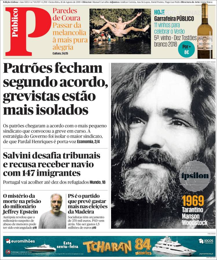 Portada de Público (Portugal)