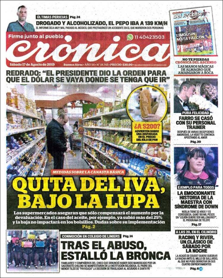 Portada de Crónica (Argentina)