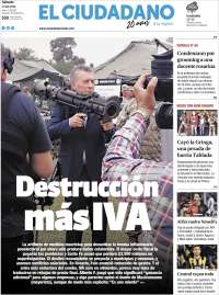 Portada de Diario El Ciudadano (Argentina)