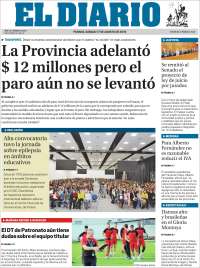 Portada de El Diario de Paraná (Argentina)